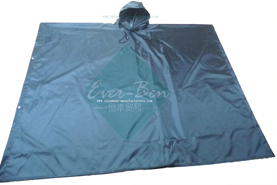 Dark Blue Polyester Waterproof Rain Poncho-Rainproof Poncho-Heavy Duty Rain Poncho